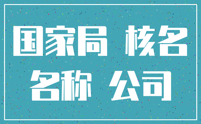 国家局 核名_名称 公司