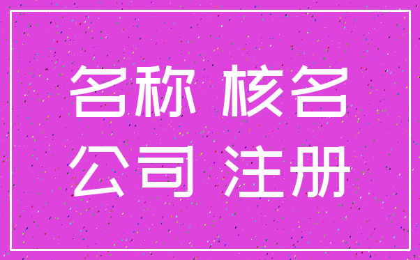名称 核名_公司 注册