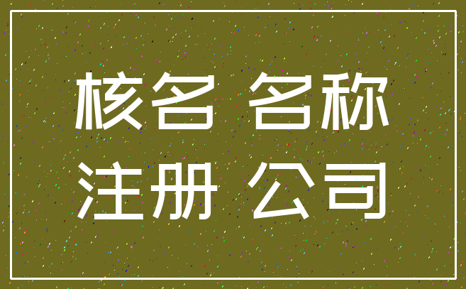 核名 名称_注册 公司