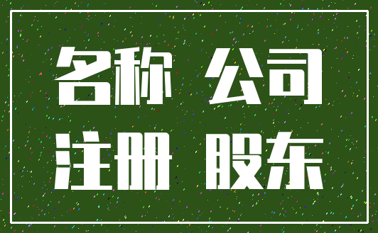 名称 公司_注册 股东