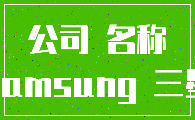 公司 名称_Samsung 三星