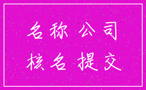 名称 公司_核名 提交