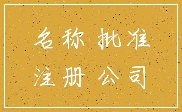 名称 批准_注册 公司