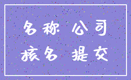 名称 公司_核名 提交