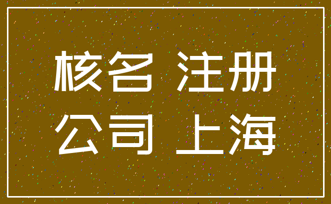 核名 注册_公司 上海