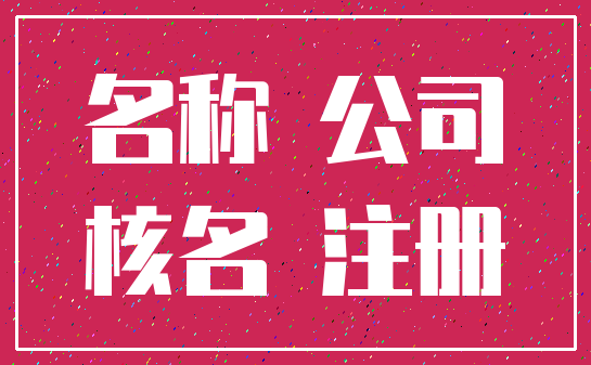 名称 公司_核名 注册