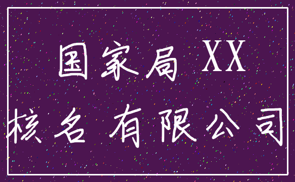 国家局 XX_核名 有限公司