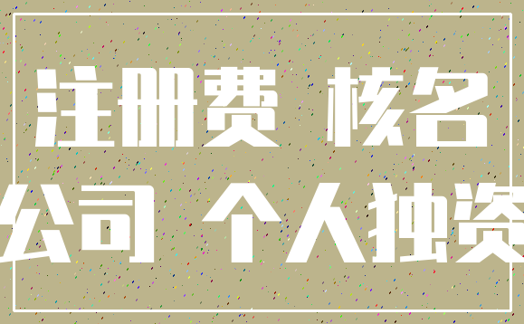 注册费 核名_公司 个人独资