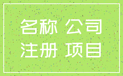 名称 公司_注册 项目