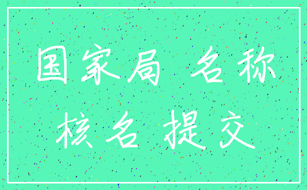 国家局 名称_核名 提交