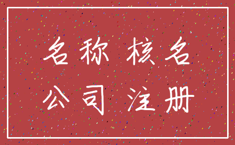 名称 核名_公司 注册