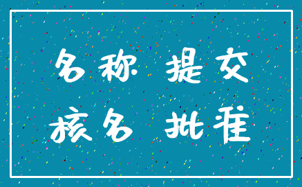名称 提交_核名 批准