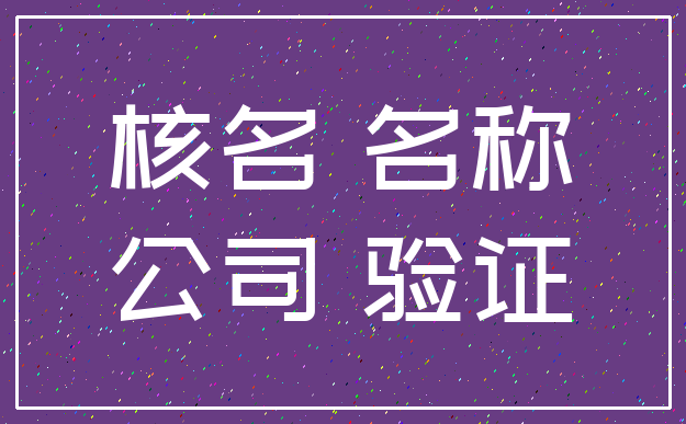 核名 名称_公司 验证