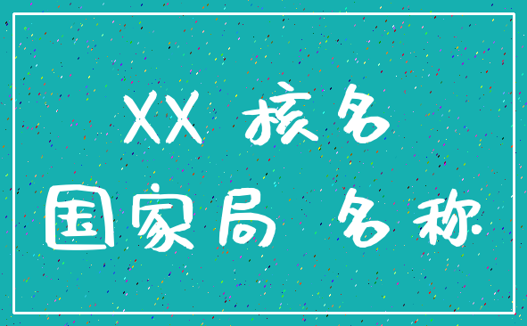 XX 核名_国家局 名称