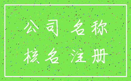公司 名称_核名 注册
