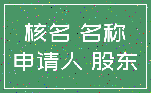 核名 名称_申请人 股东