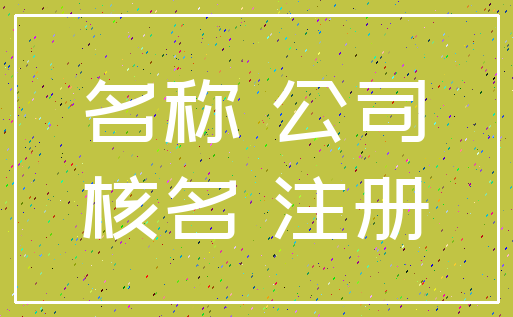 名称 公司_核名 注册