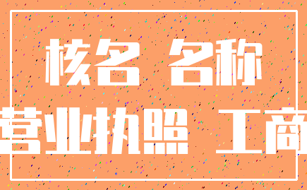 核名 名称_营业执照 工商