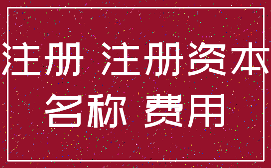 注册 注册资本_名称 费用