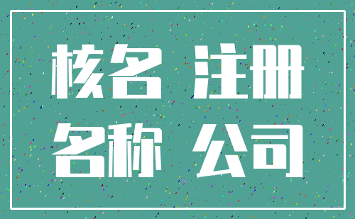 核名 注册_名称 公司