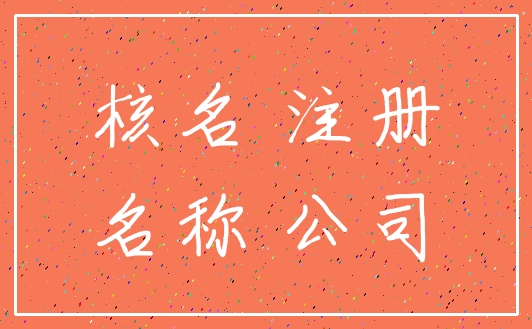 核名 注册_名称 公司