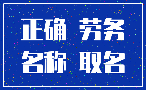 正确 劳务_名称 取名