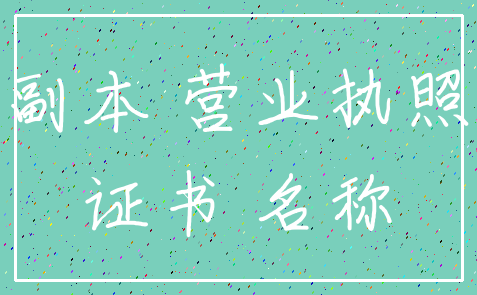 副本 营业执照_证书 名称