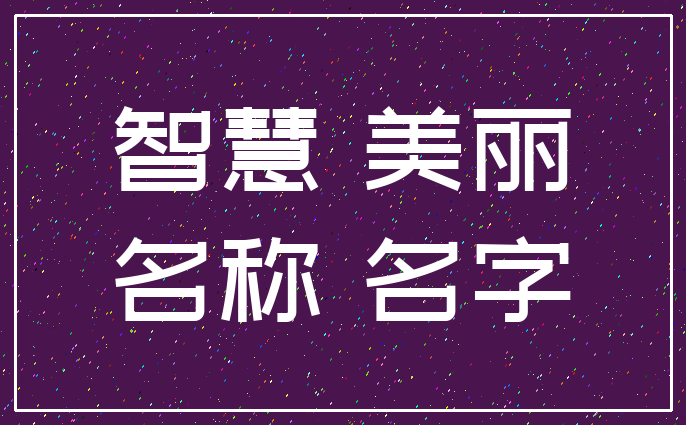 智慧 美丽_名称 名字
