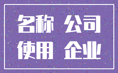 名称 公司_使用 企业