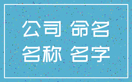公司 命名_名称 名字