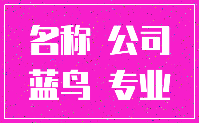名称 公司_蓝鸟 专业
