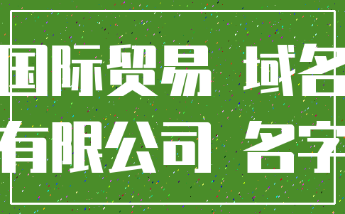 国际贸易 域名_有限公司 名字