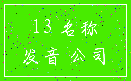 13 名称_发音 公司