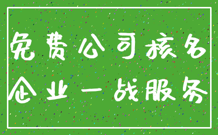 免费公司核名_企业一战服务
