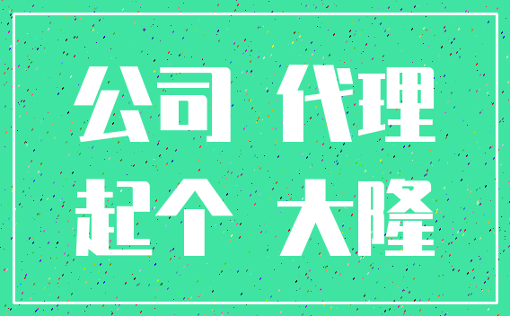 公司 代理_起个 大隆