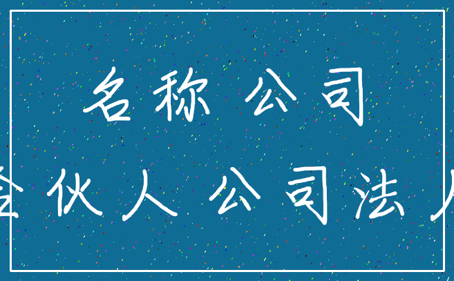 名称 公司_合伙人 公司法人
