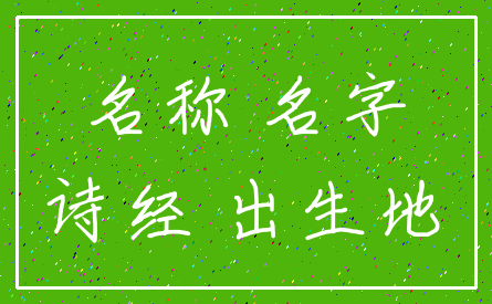 名称 名字_诗经 出生地