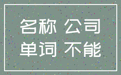 名称 公司_单词 不能