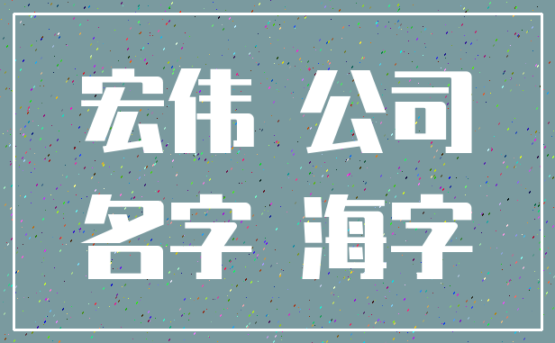 宏伟 公司_名字 海字