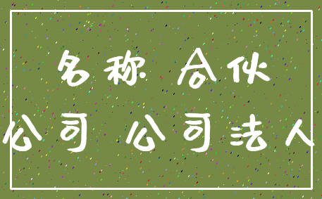名称 合伙_公司 公司法人