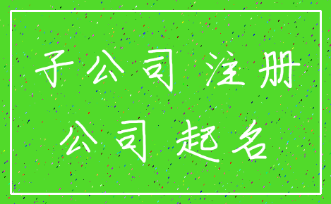 子公司 注册_公司 起名