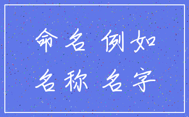 命名 例如_名称 名字