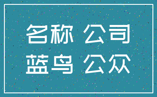 名称 公司_蓝鸟 公众