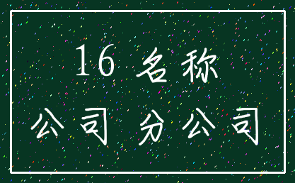 16 名称_公司 分公司
