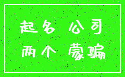 起名 公司_两个 蒙骗