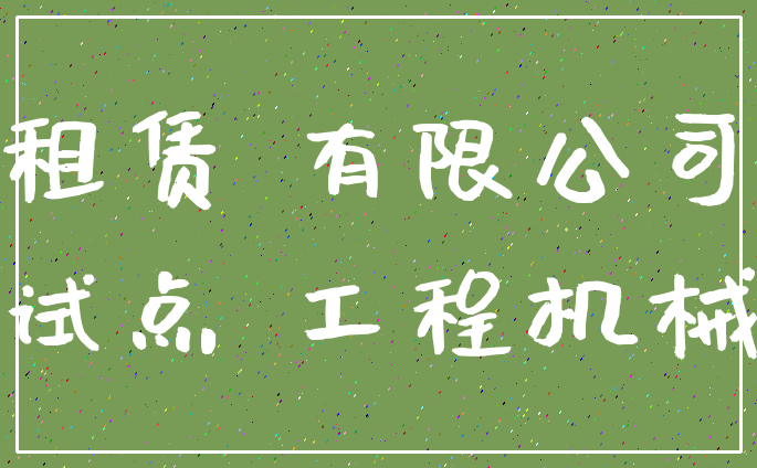 租赁 有限公司_试点 工程机械
