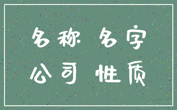 名称 名字_公司 性质