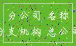分公司 名称_分支机构 总公司