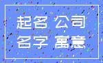 起名 公司_名字 寓意
