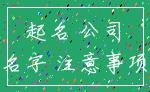 起名 公司_名字 注意事项